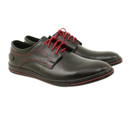 Olivier Scarpe da uomo in pelle 295LU nere con rosso nero 7