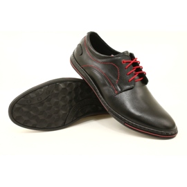 Olivier Scarpe da uomo in pelle 295LU nere con rosso nero 6
