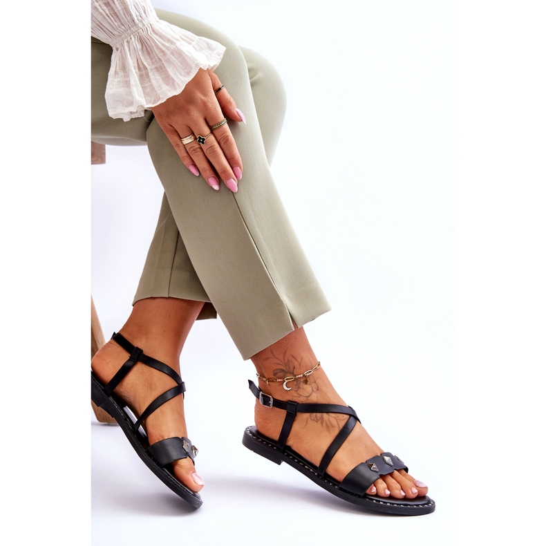 Sandali da donna con stalloni S.Barski KV-YXD072-1 NERO 4