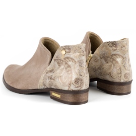 Olivier Stivali di pelle da donna beige 1