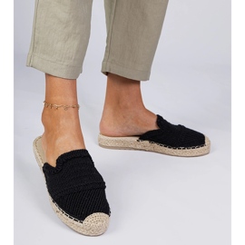 Pantofole di espadrille da donne nere nero 1