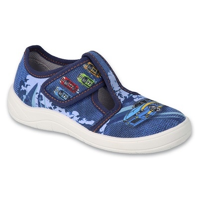 Ciabatte per bambini Befado con velcro 911X022, blu, applicazione auto 1