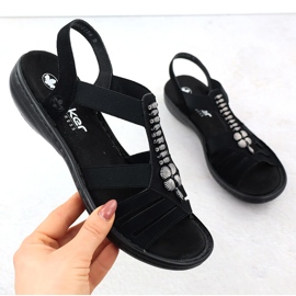 Sandali da donna romano romano rieker 60806-00 nero 1