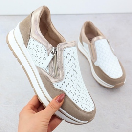 Scarpe sportive in pelle sneaker bianche filippo dp6777 bianco 1