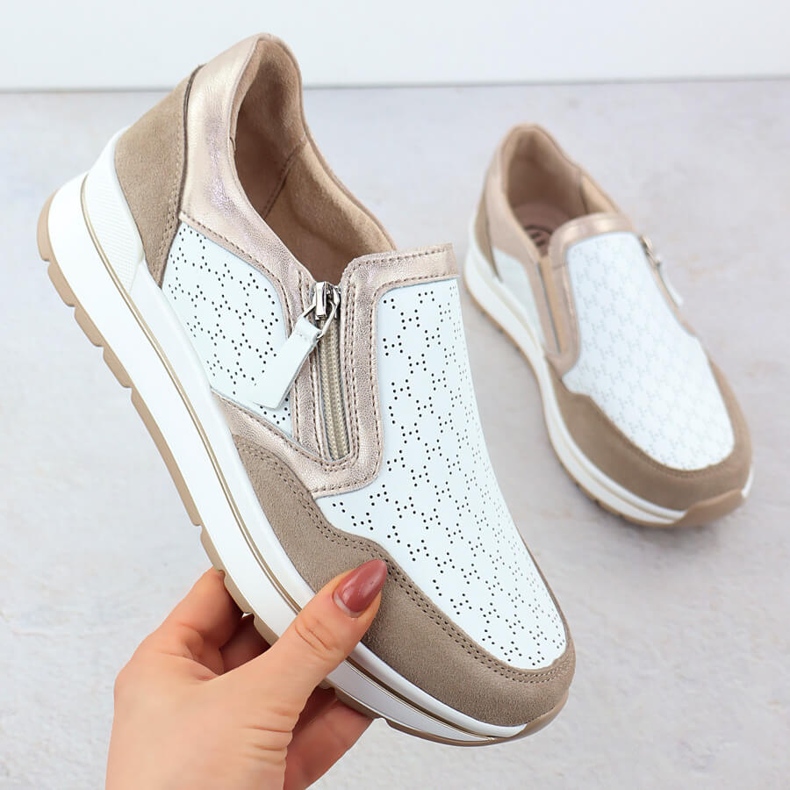 Scarpe sportive in pelle sneaker bianche filippo dp6777 bianco 1
