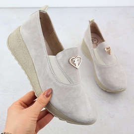 Scarpe in pelle sul cuneo Taupe Filippo DP6786 grigio 1