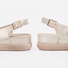 Goodin Sandali dorati con sottopiede in pelle d'oro 1