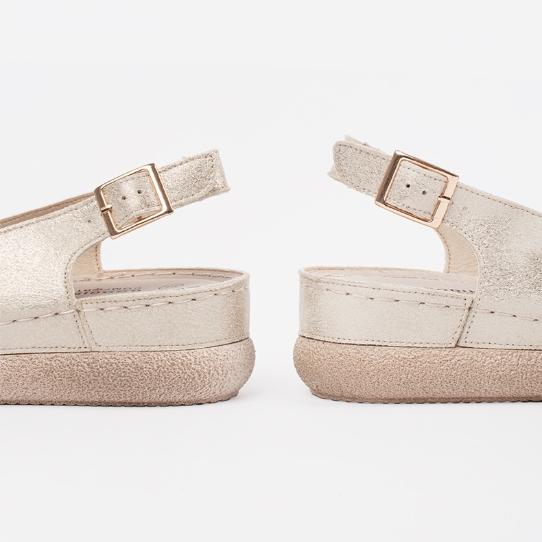 Goodin Sandali dorati con sottopiede in pelle d'oro 1