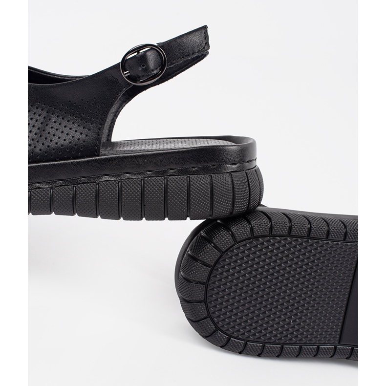 Goodin Cuoio sandali neri eleganti nero 1