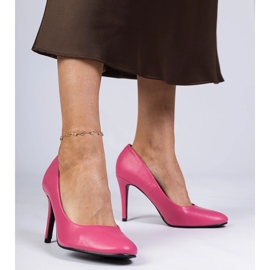 Pompe classiche rosa su un tallone alto 1