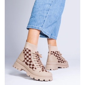 Sneaker brown stivali sulla piattaforma marrone 1