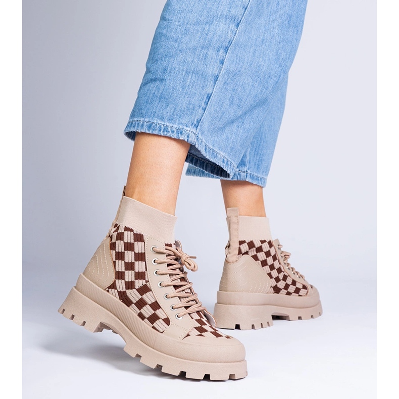 Sneaker brown stivali sulla piattaforma marrone 1