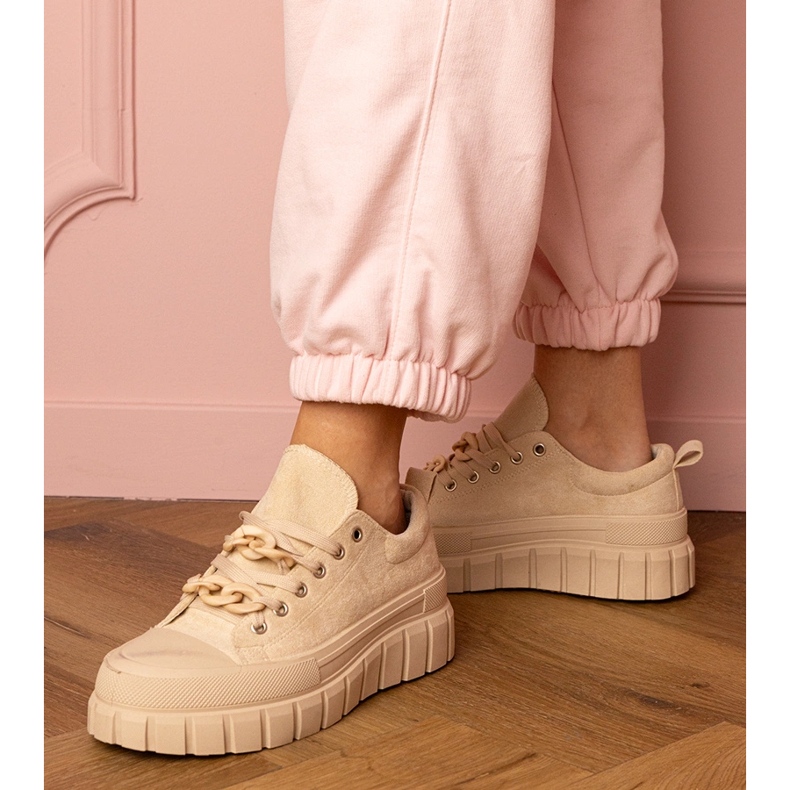 Sneaker sportive da donna beige 2