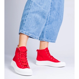 Sneakers rosse con plateau di Guerrino rosso 2