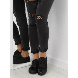Sneakers da donna nere in raso 16-509 Allblack nero 1