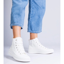 Sneakers alte bianche con plateau di Guerrino bianco 1