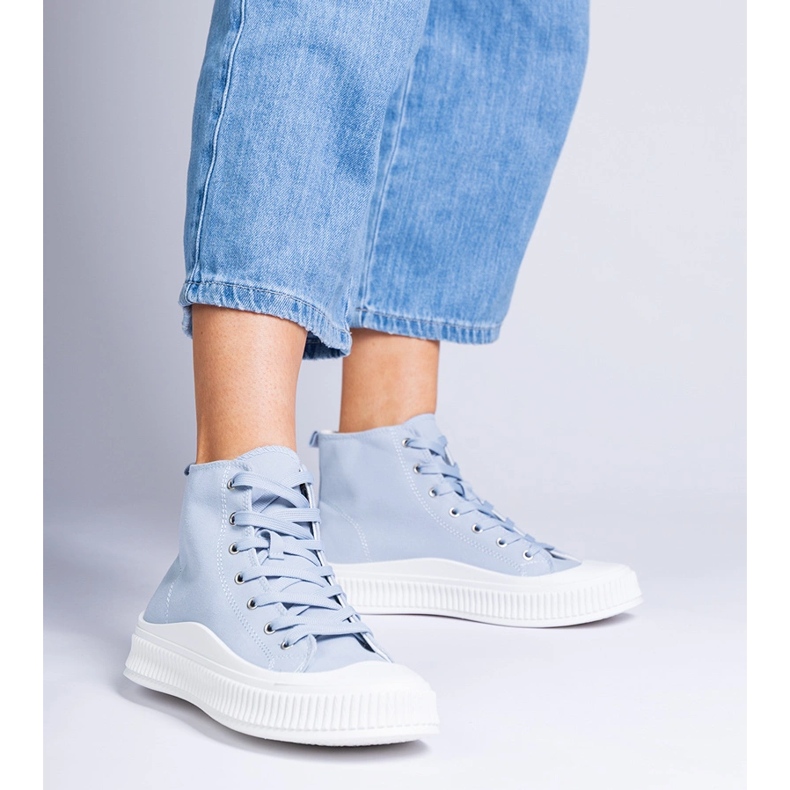 Sneakers blu Guerrino con plateau 1