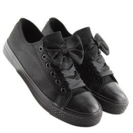 Sneakers da donna nere in raso 16-509 Allblack nero 2