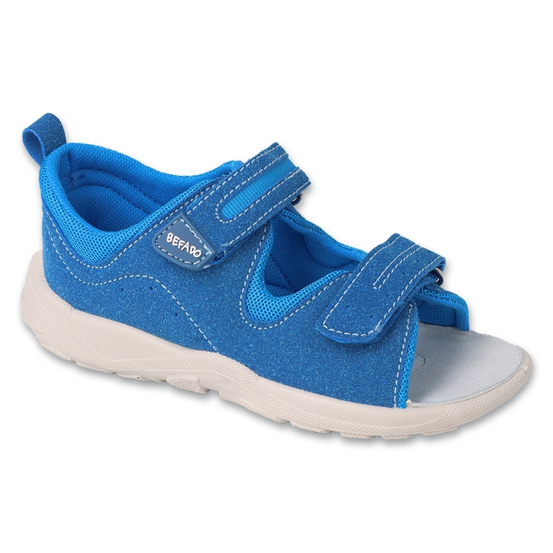 Sandali per bambini Befado, inserto in pelle 721X023, velcro blu 1