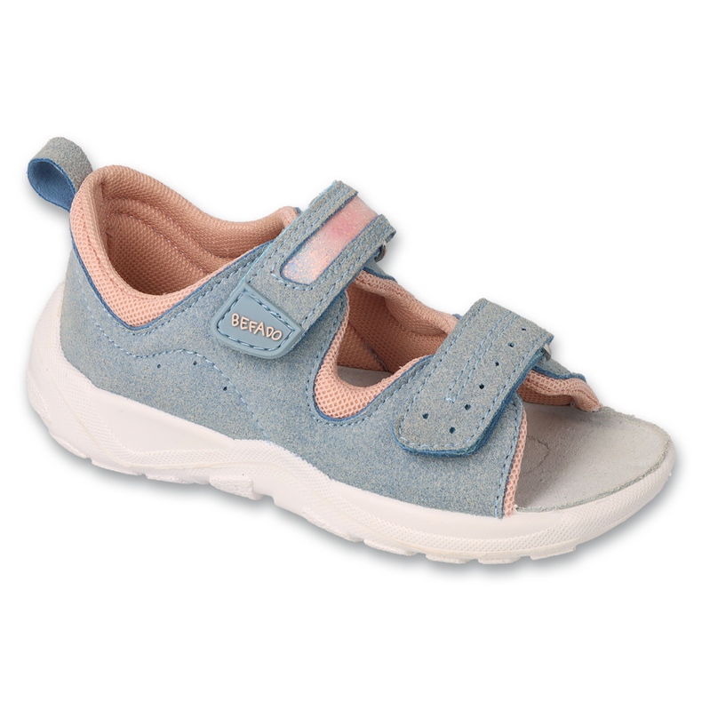 Sandali da bambino Befado con inserto in pelle 721P014 blu e rosa 1