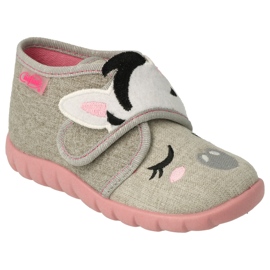 Ciabatte per bambini Befado 465P082 grigie con applicazione grigio 1