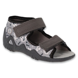Ciabatte per bambini Befado con inserto in pelle 350P047 grigio 1