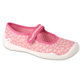 Ciabatte per bambini Befado con velcro 114Y525 cuori rosa 1