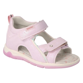 Sandali per bambini Befado con velcro, inserto in pelle 170P091, rosa 1