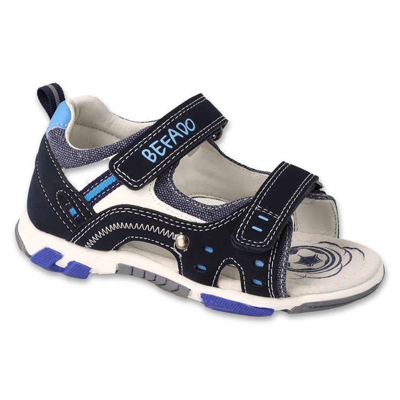 Sandali per bambini Befado, sottopiede in pelle, 170X104, blu navy 1