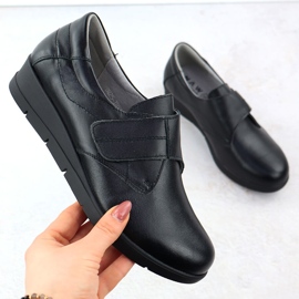 Scarpe in pelle da donna con spicchi neri sabatina jhy202 nero 1