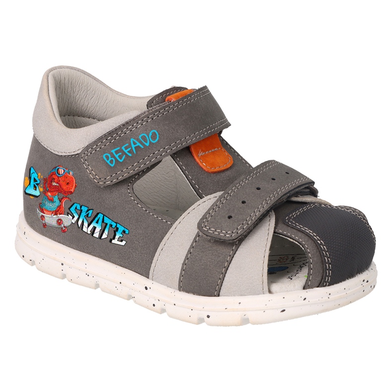 Sandali da bambino Befado con velcro 170X087 grigi grigio 1