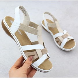 Comfort Women's Sandals inseriti su gomme bianche Rieker 65918-81 bianco 1