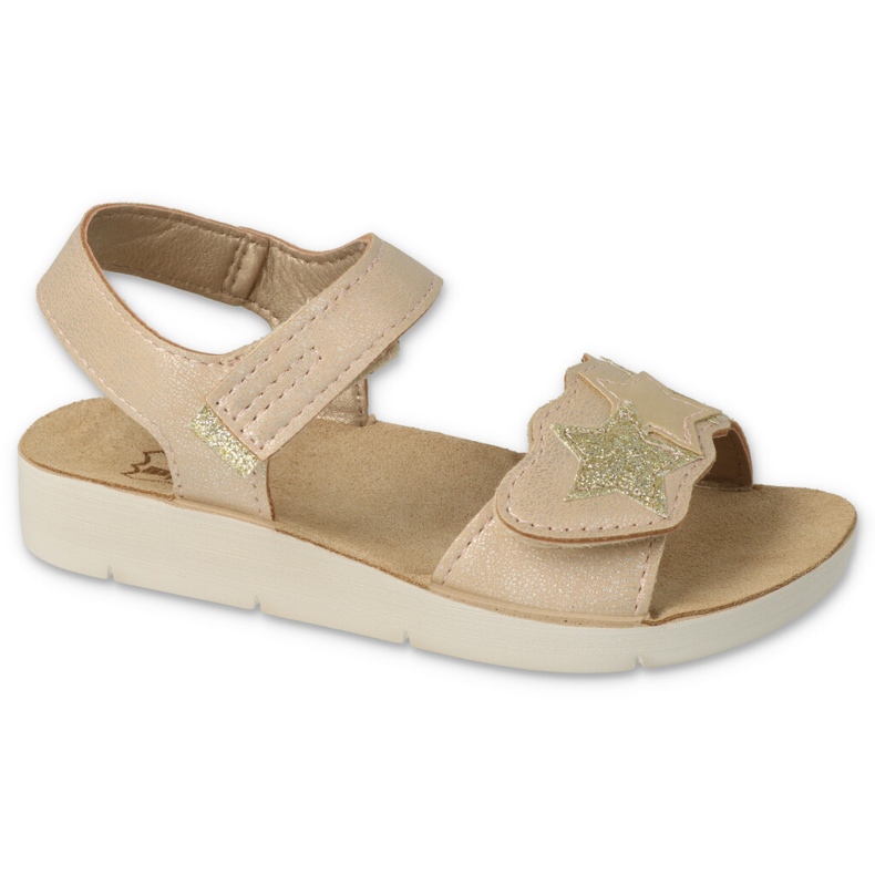 Sandali per bambini Befado 068Y004 oro con zirconi d'oro 1