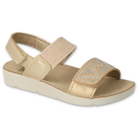 Sandali per bambini Befado 068Y002 oro con zirconi d'oro 1