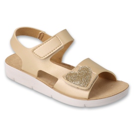 Sandali per bambini Befado 068Y008 cuore glitter oro d'oro 1