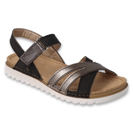 Sandali da bambino Befado con inserto in pelle 062Y006 nero-argento 1