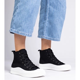 Sneakers alte nere con plateau di Guerrino nero 1