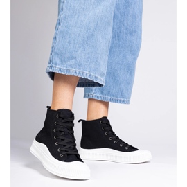 Sneakers alte nere con plateau di Guerrino nero 2