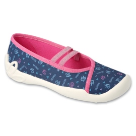 Ballerine per bambini Befado 116Y320, blu navy, con fantasie 1