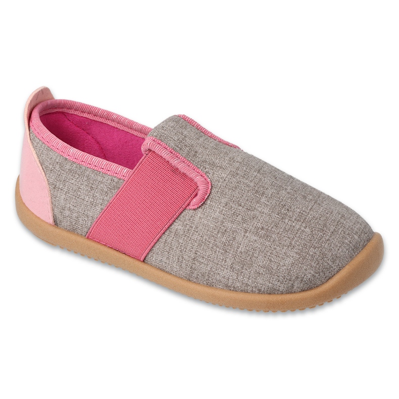 Ciabatte per bambini Befado con inserto in pelle 901X014 grigio e rosa 1