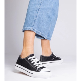 Sneaker glitter da donna nera nero 1