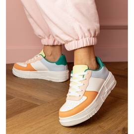 Sneaker sport arancioni su platfotm arancia 1