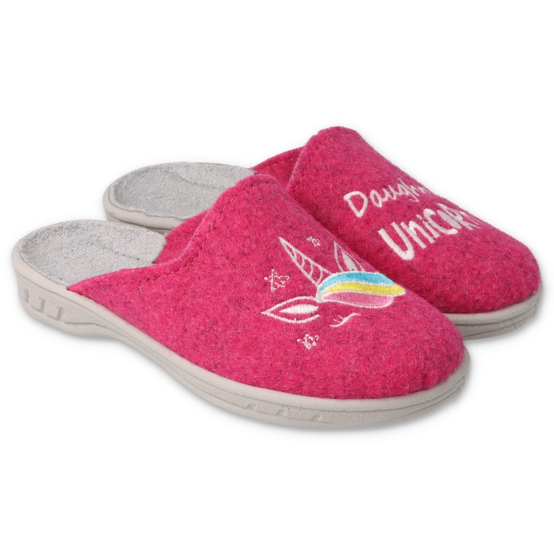 BEFADO SLIPERS BAMBINA DI BAMBOO 707X427 Pink con ricamo rosa 2