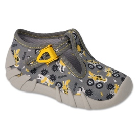 Pantofole per bambini Befado con chiusura 110P486, grigie grigio 1