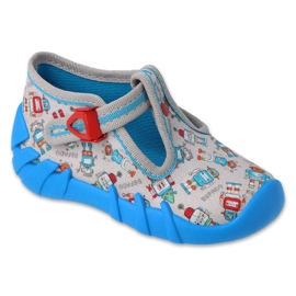 Pantofole per bambini Befado 110N483 robot grigi grigio 1