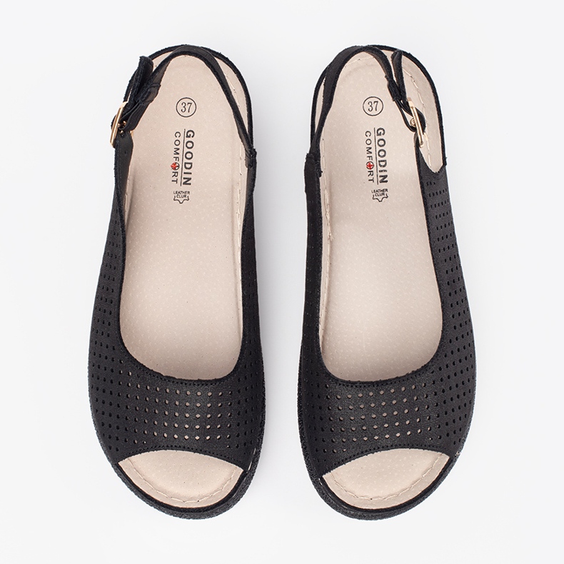 Goodin Sandali openwork comodi neri nero 2
