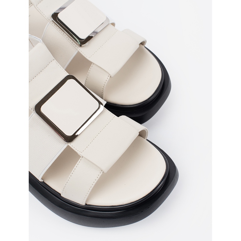 Goodin Light -beige in pelle sandali eleganti sulla piattaforma 2