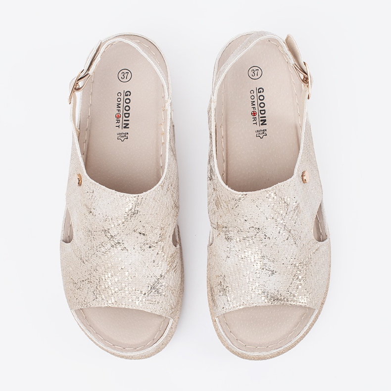 Goodin Sandali piatti con fibbia taupe beige 1