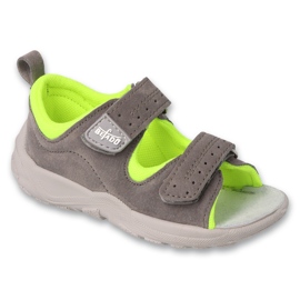 Inserto in pelle per bambini di Befado Sandals 721p006 grigio neon 1