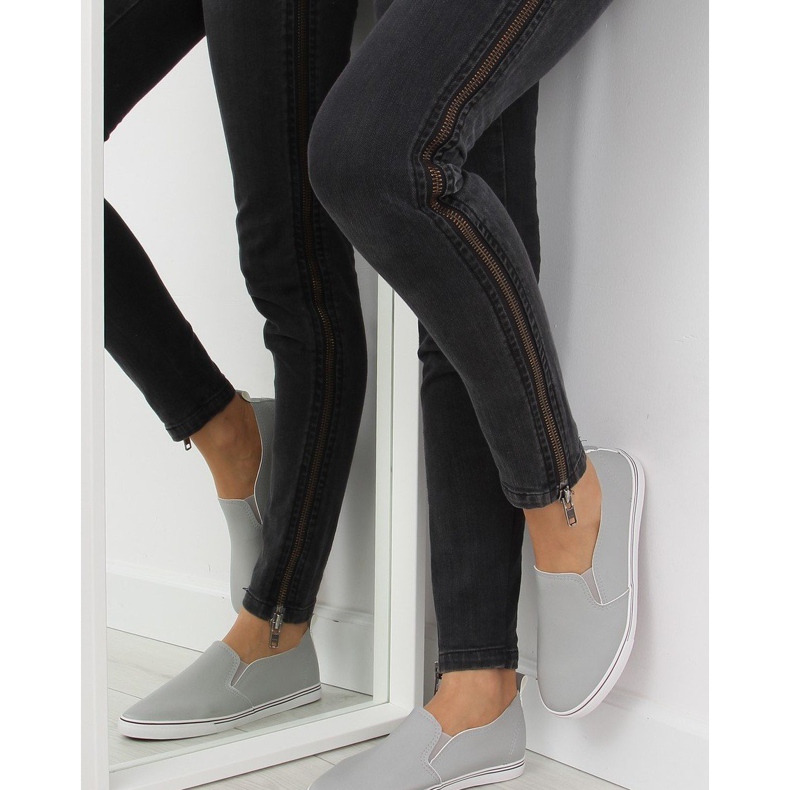 Grigio xl08p Sneakers slip-on in grana grigia 2